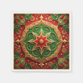 Guardanapo De Papel Green Red Decorative Holiday Napkin