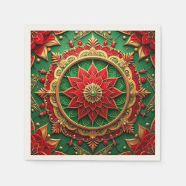 Guardanapo De Papel Green Red Decorative Holiday Napkin