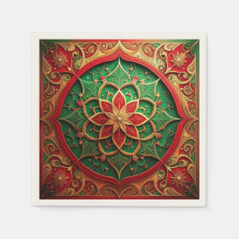 Guardanapo De Papel Green Red Decorative Holiday Napkin