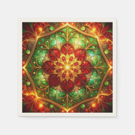 Guardanapo De Papel Green Red Decorative Holiday Napkin
