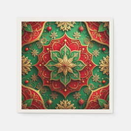 Guardanapo De Papel Green Red Decorative Holiday Napkin