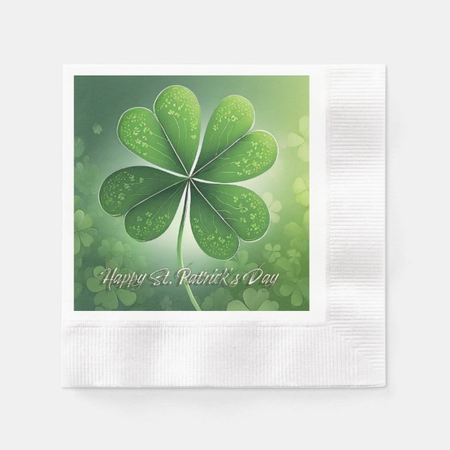 Guardanapo De Papel Green Shamrocks Feliz Rua. Dia de Patrick (8) c (Frente)