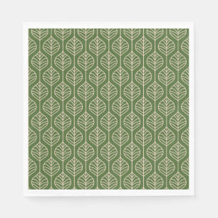 Guardanapo De Papel Green & White deixa Woodland Leaf Nature Party
