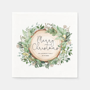 Guardanapo De Papel Greenerescência Botânica Feliz Festa de Natal