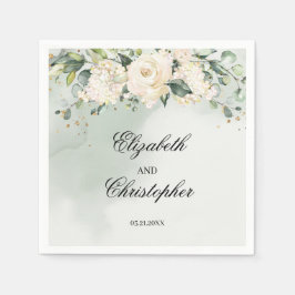 Guardanapo De Papel Greenery Boho White Floral Casamento Napkins Doura