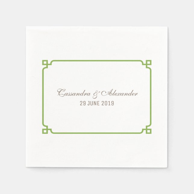 Guardanapo De Papel Greenery Deco Chic Wedding (Frente)