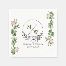 Guardanapo De Papel Greenery Elegant e Belo Casamento Floral
