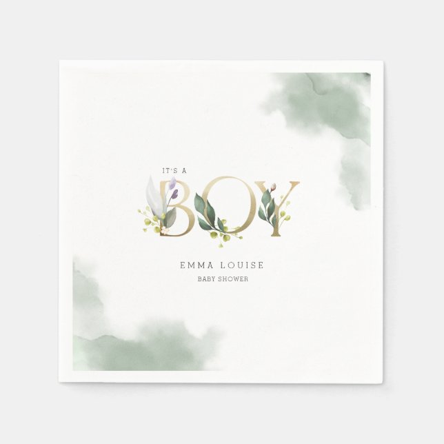 Guardanapo De Papel Greenery Eucalyptus É um Chá de fraldas (Frente)