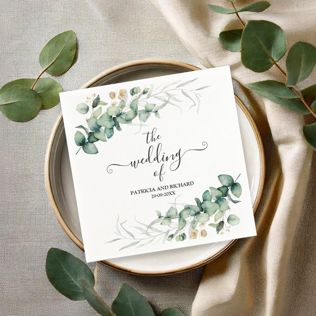 Guardanapo De Papel Greenery Eucalyptus Wedding (Criador carregado)