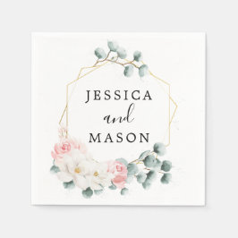 Guardanapo De Papel Greenery Floral Casamento Cocktail Napkin