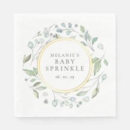 Guardanapo De Papel Greenery Garland Baby Sprinkle / Chá