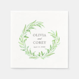 Guardanapo De Papel Greenery Open Laurel Wreath Wedding