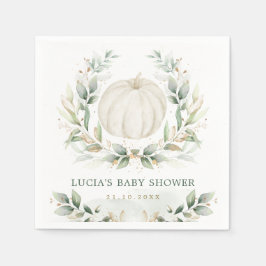 Guardanapo De Papel Greenery Pumpkin Fall Autumn Casais Chá de fraldas