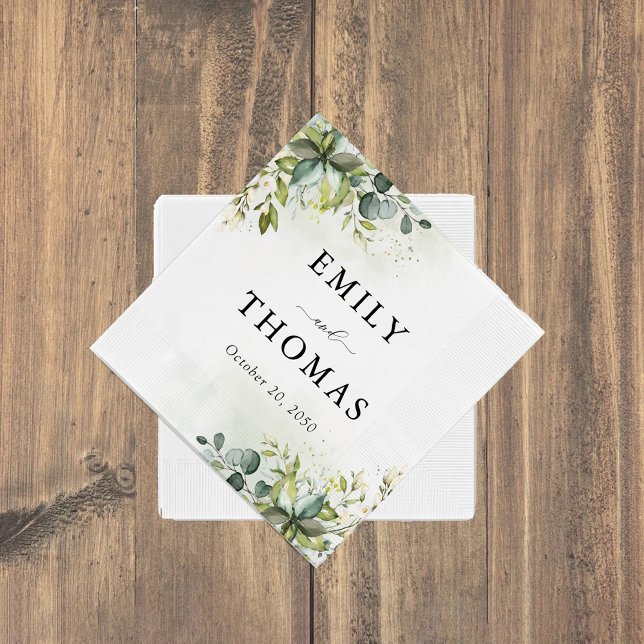Guardanapo De Papel Greenery Wedding Napkins (Criador carregado)