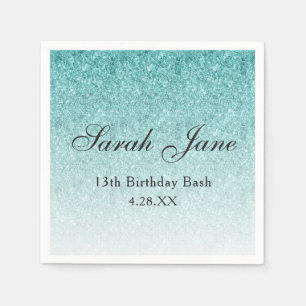 Guardanapo De Papel Grelha Azul Aqua Personalizada