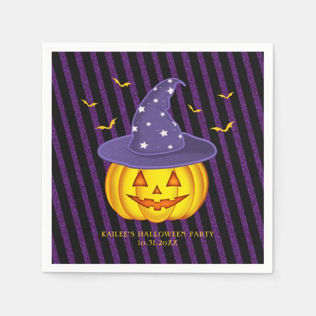 Guardanapo De Papel Grelhas roxas e Grelhas negras (Frente)