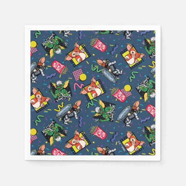 Guardanapo De Papel Gremlins™ 80's Retrowave Pattern (Frente)