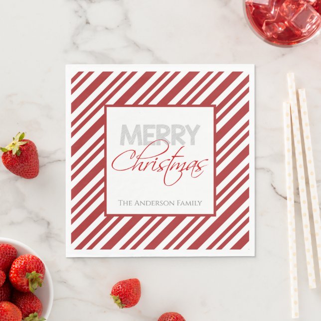 Guardanapo De Papel Greve de Natal de Candy Cane | Personalizado (Insitu)