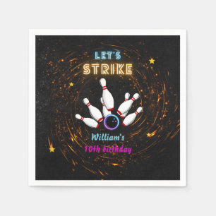 Guardanapo De Papel Greve legal Boliche esportiva azul 10º aniversário