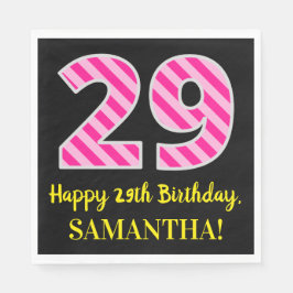 Guardanapo De Papel Greve Rosa Divertida "29"; Feliz 29º Aniversário; 