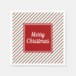 Guardanapo De Papel Greve Verde Branco Feriado de Natal Feliz