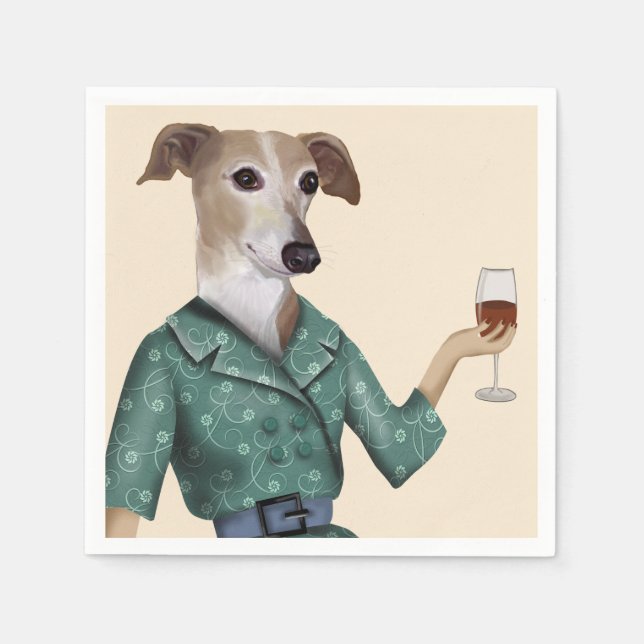 Guardanapo De Papel Greyhound Wine Snob (Frente)