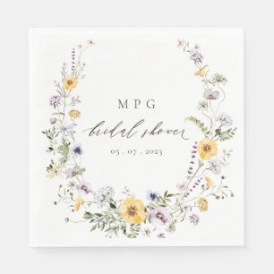 Guardanapo De Papel Grinalda de Flores Silvestres Amarelo Chic Lilás C