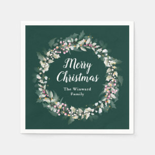 Guardanapo De Papel Grinalda de Natal Rosa Feliz Natal
