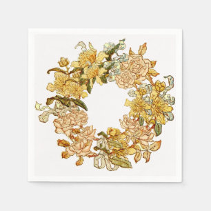 Guardanapo De Papel Grinalda floral antiga