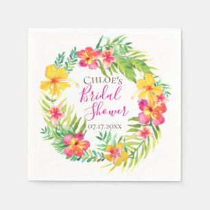 Guardanapo De Papel Grinalda floral da ilha tropical personalizada