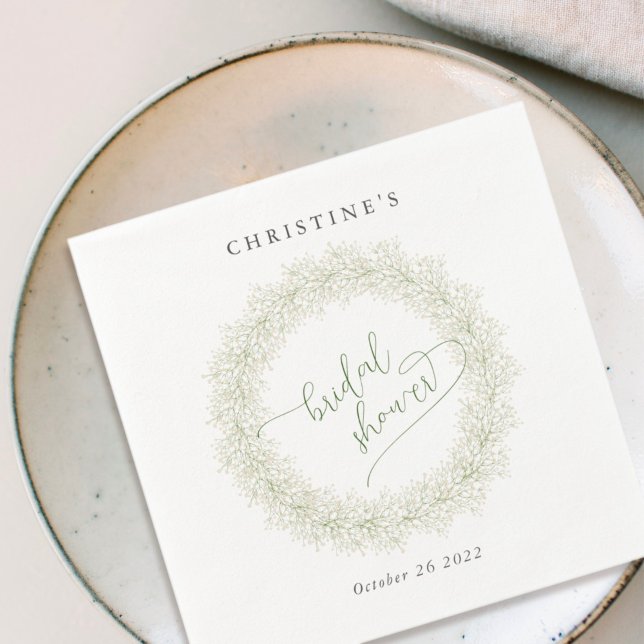 Guardanapo De Papel Grinalda Floral de Inverno Elegante para Chá de No (Criador carregado)