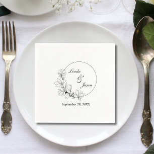 Guardanapo De Papel Grinalda Floral Rústica Fofa Casamento Personaliza