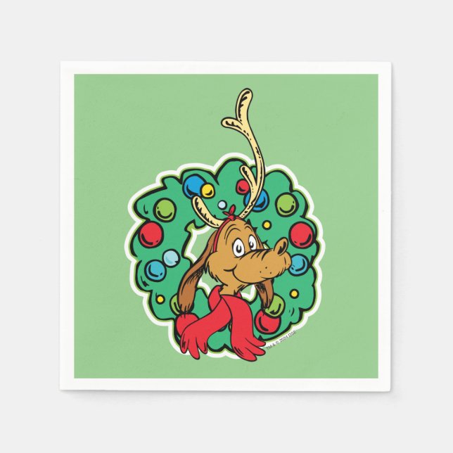 Guardanapo De Papel Grinch | Coroa de Natal Max (Frente)