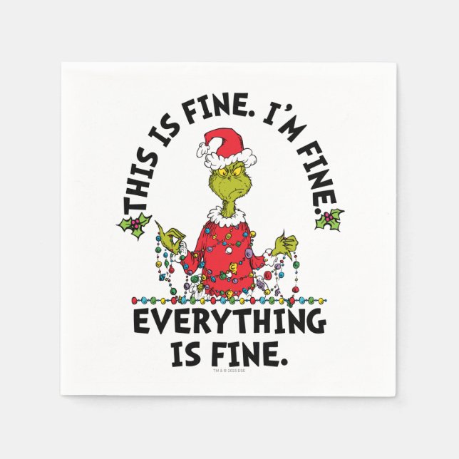 Guardanapo De Papel Grinch | Everything is Fine (Frente)