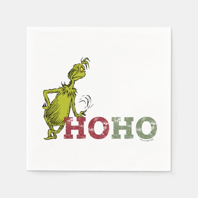 Guardanapo De Papel Grinch | Ho Ho Ho (Frente)