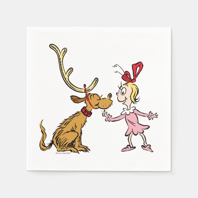 Guardanapo De Papel Grinch | Max & Cindy Lou Quem (Frente)