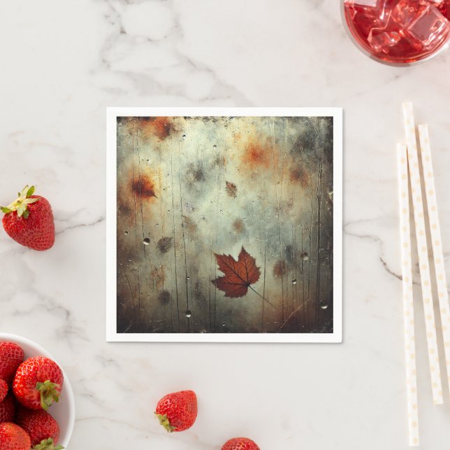 Guardanapo De Papel Gritty Fall Steamy Window Glass Découpage Napkins (Insitu)