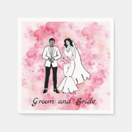 GUARDANAPO DE PAPEL GROOM E BRIDE