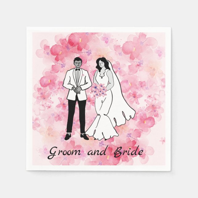 GUARDANAPO DE PAPEL GROOM E BRIDE (Frente)