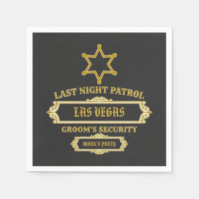 Guardanapo De Papel Groom's Security Last Night Patrol (Frente)