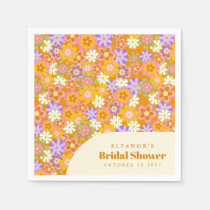 Guardanapo De Papel Groovage Vintage Orange Floral Chá de panela Perso