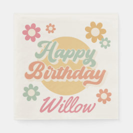 Guardanapo De Papel Groovy 60's 70 Flowers Festa de aniversário, qualq