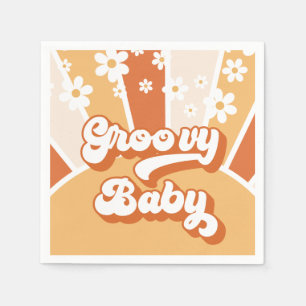 Guardanapo De Papel Groovy Baby Retro Sunshine Chá de fraldas