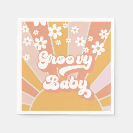 Guardanapo De Papel Groovy Baby Retro Sunshine Hippie Baby Shower Guar