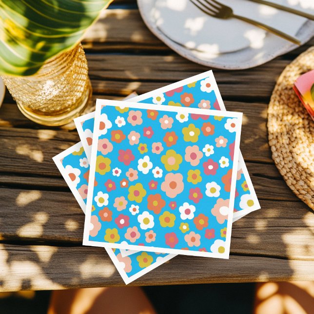 Guardanapo De Papel Groovy Daisies Floral FESTA DE ANIVERSÁRIO PERSONA (Groovy Daisies Floral BIRTHDAY PARTY CUSTOM Napkins
)