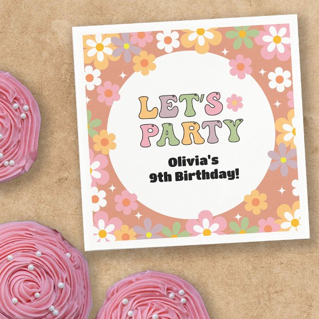 Guardanapo De Papel Groovy Daisies Hippie Girl (Criador carregado)