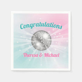 Guardanapo De Papel Groovy do Chá de fraldas de Bola Disco