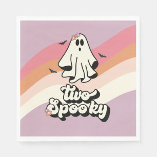 Guardanapo De Papel Groovy Fantasma retrô Halloween Dois Aniversário A