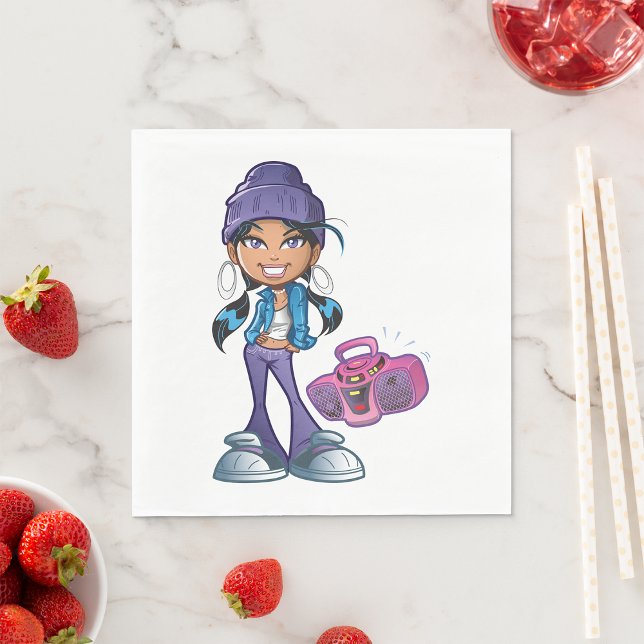 Guardanapo De Papel Groovy Girl Com Estéreo (Criador carregado)