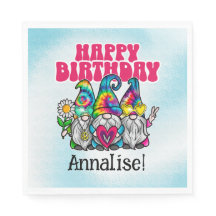 Groovy Gnomos Rainbow Tie Dye Festa de aniversário